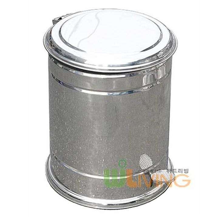 스텐 원형 20 리터 페달형 휴지통 내통 포함