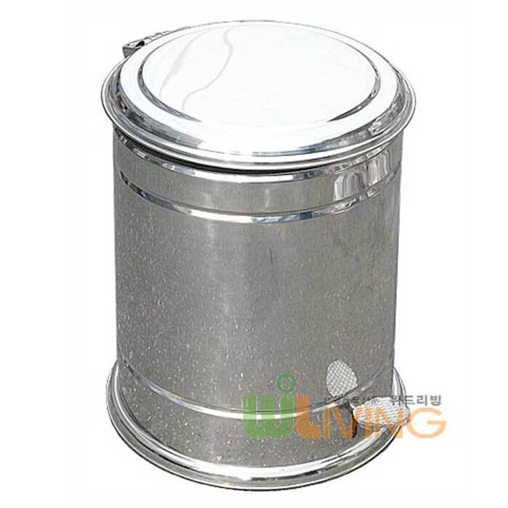 스텐 원형 50 리터 페달형 휴지통 내통 없음