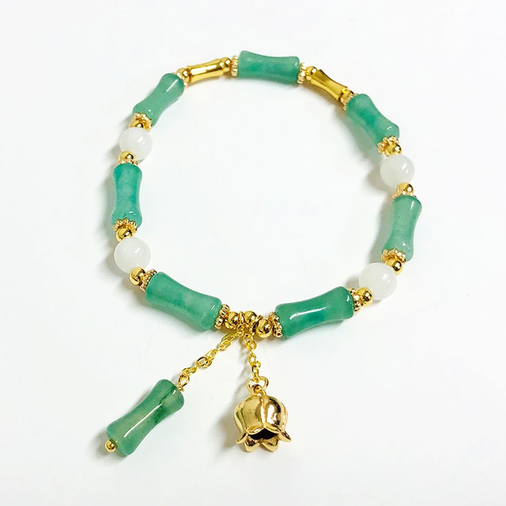 H10 청죽 동릉옥 대나무절 팔찌 재물운 행운 부적팔찌