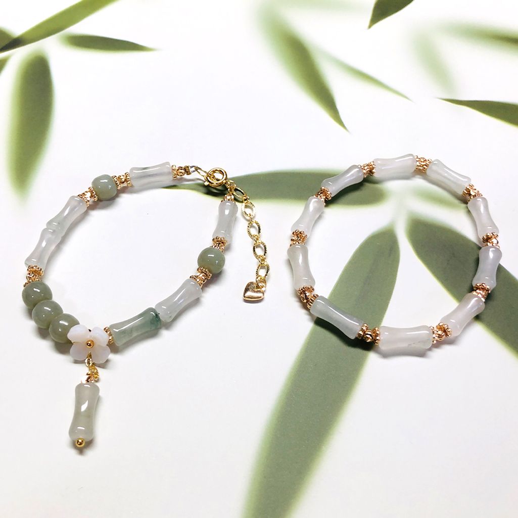 H9H19 화전옥 대나무마디 팔찌 재물운 행운 팔찌