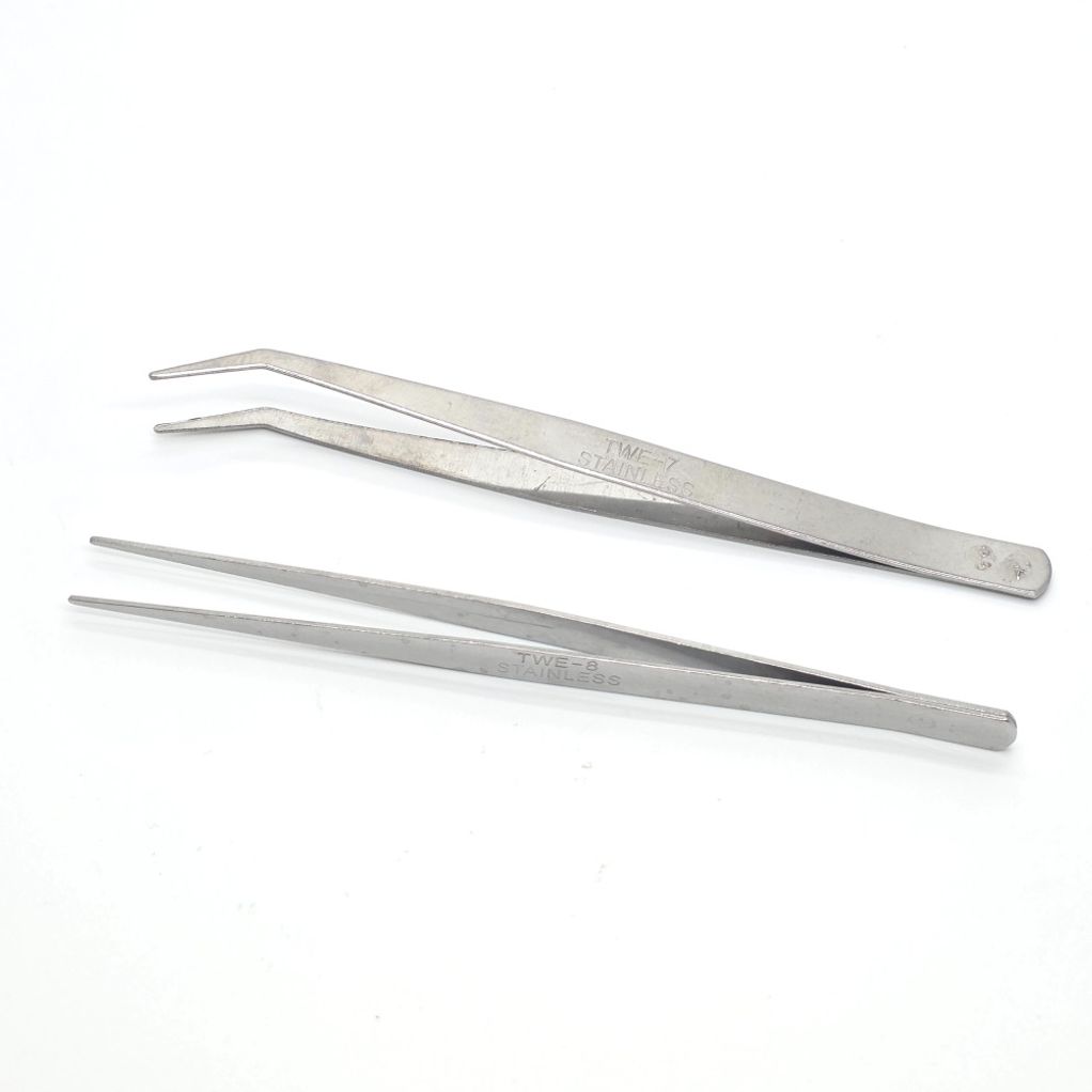 일자 곡선 정밀 스텐 핀셋세트 15cm