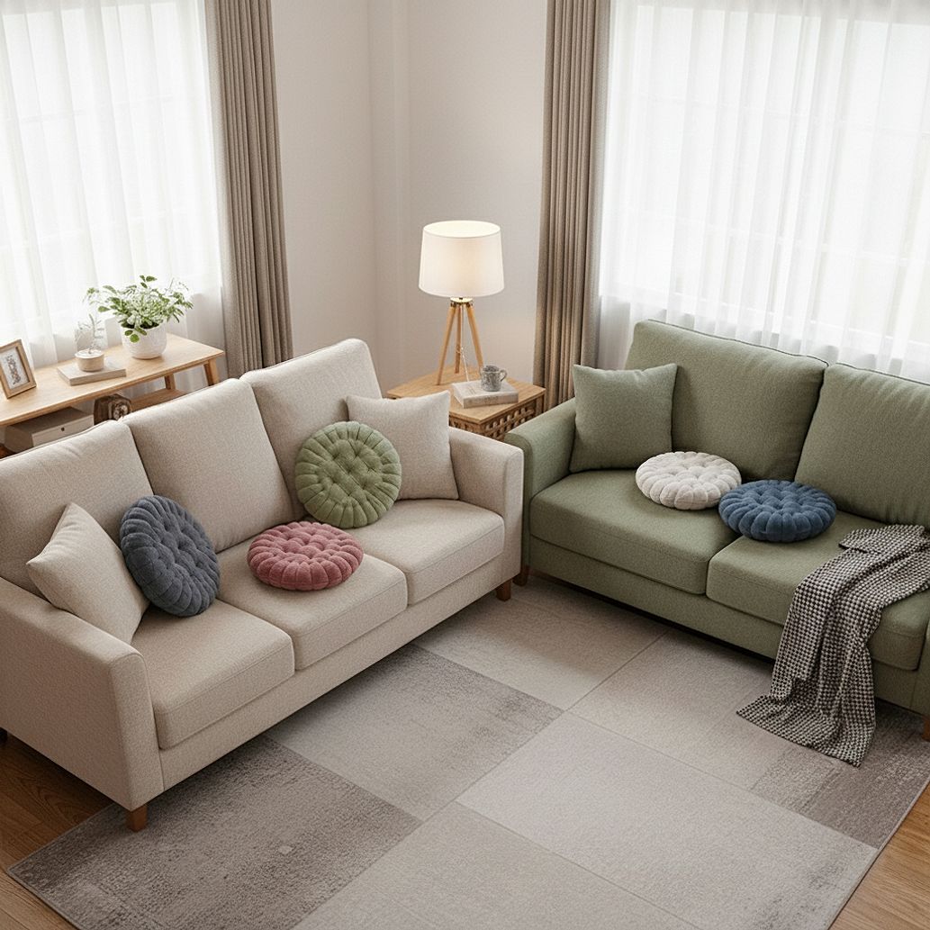 극세사 비스킷 쿠션 의자방석(원형) 색상랜덤