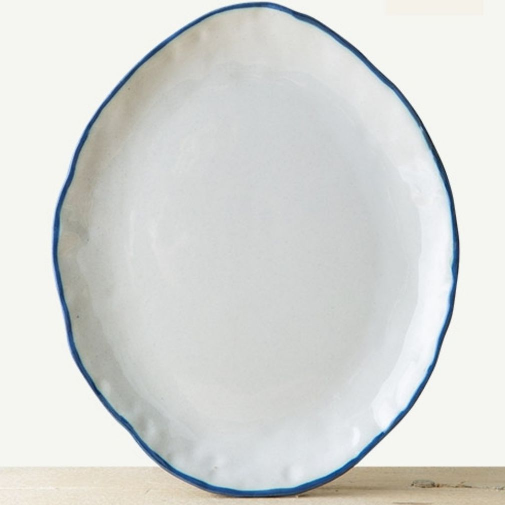 이천도자기 팔레트 타원형 도자기 접시 2호 27cm 식기 그릇 대접시 플레이트