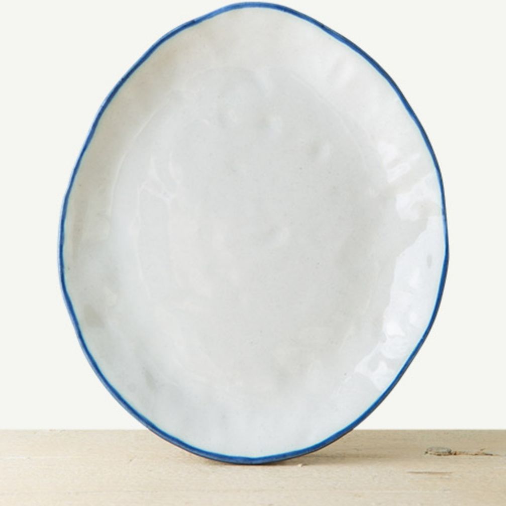 이천도자기 팔레트 타원형 도자기 접시 1호 23cm 식기 그릇 대접시 플레이트