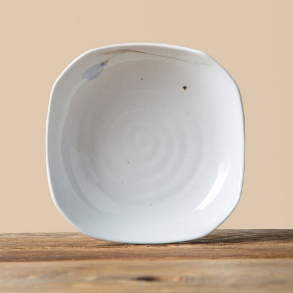 이천도자기 청꽃고백자 사각찬기 3호 18cm 식기 그릇 반찬기 플레이팅