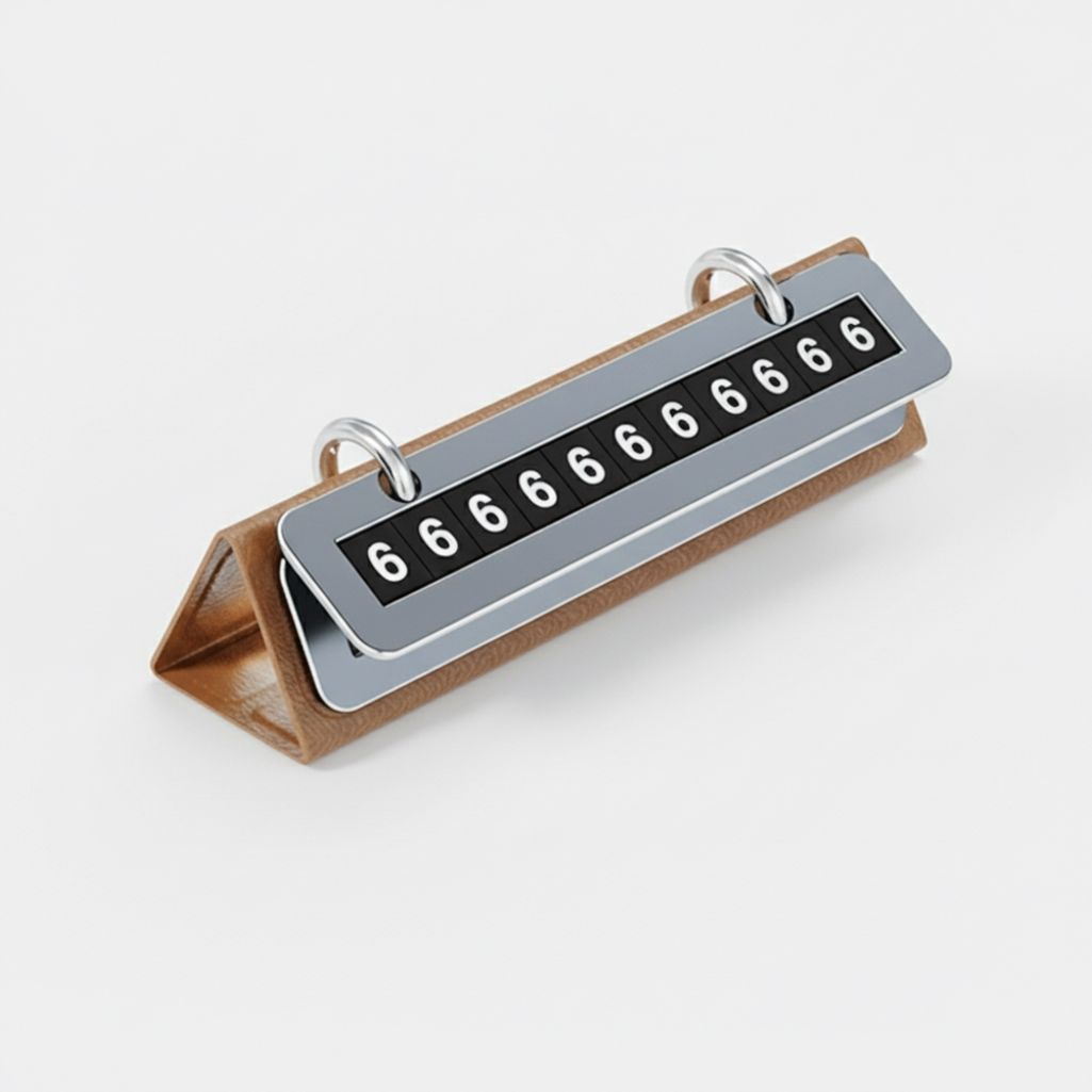 투넘버 듀얼 자동차 주차번호판 전화번호알림판 브라운