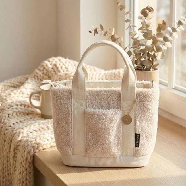 리부 양털 플리스백 숄더백 토트백 야외용 백팩 토드백.여성 호보 나일론 패딩 미니숄더백