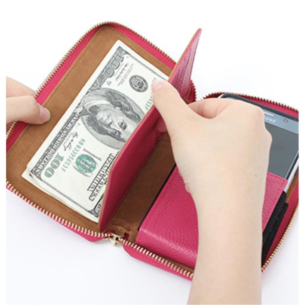 여자 소가죽 핸드폰케이스 장지갑기능