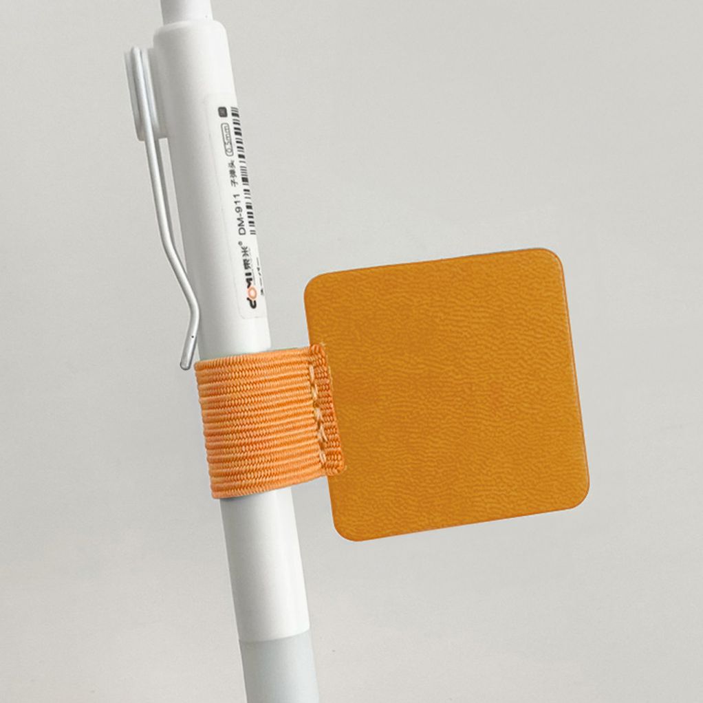 다이어리 펜 꽂이 거치대 가죽 볼펜 홀더 옐로우 1P