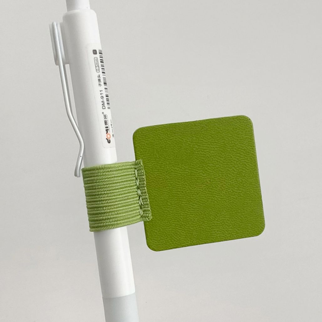 다이어리 펜 꽂이 거치대 가죽 볼펜 홀더  그린 1P