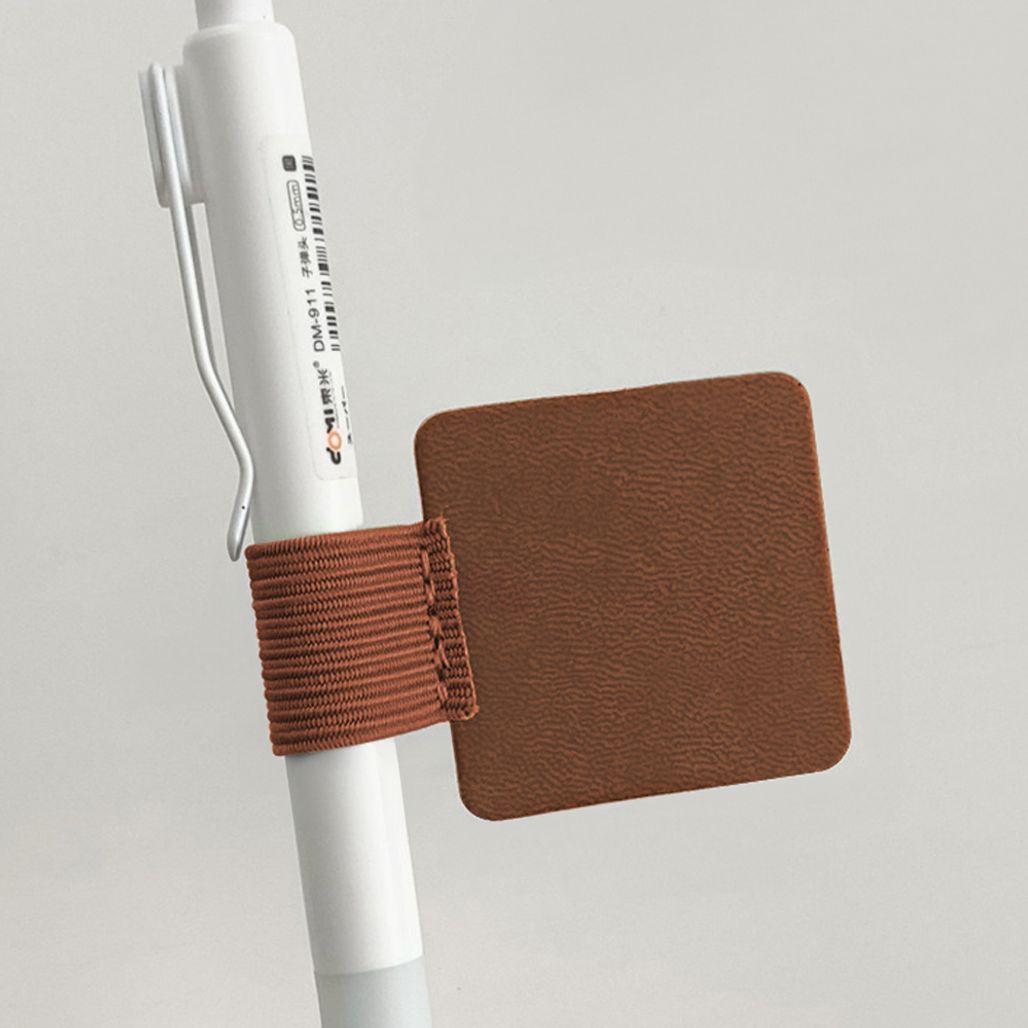 다이어리 펜 꽂이 거치대 가죽 볼펜 홀더 브라운 1P
