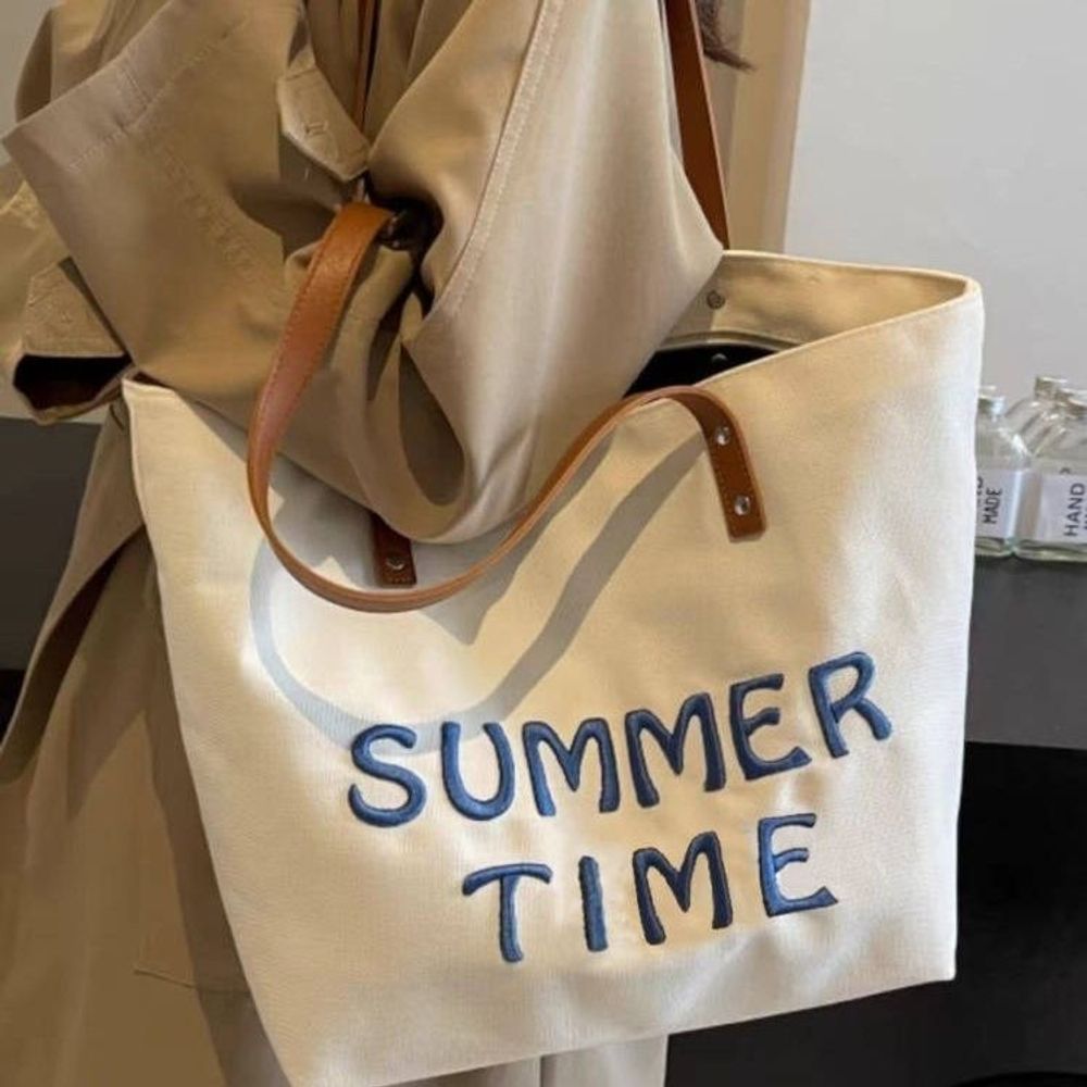여름 레터링 비치 캔버스 가방 숄더백