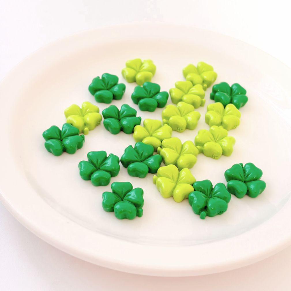 지퍼백 키링 DIY 네잎클로버 불투명 파츠 10개입