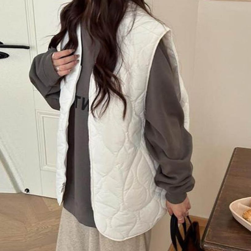윈터 오버핏 적당한 두께감의 누빔 안감 여성 베스트