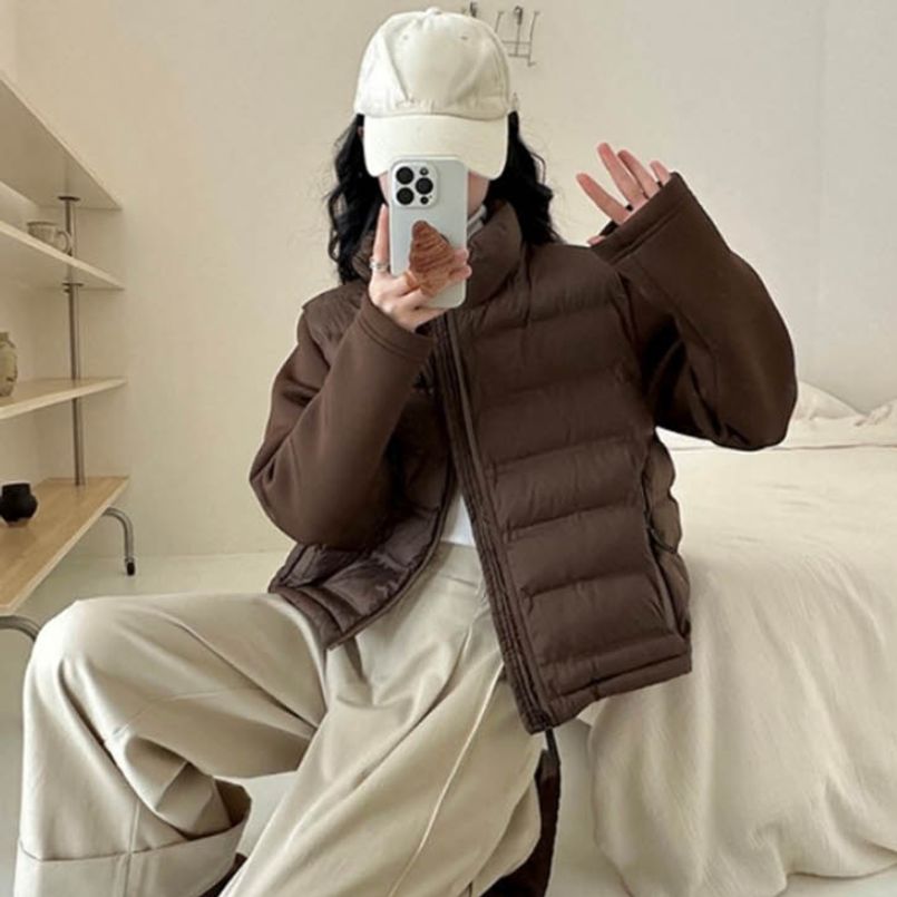 패딩 일체형 부담 없이 입기 좋은 겨울 집업 점퍼