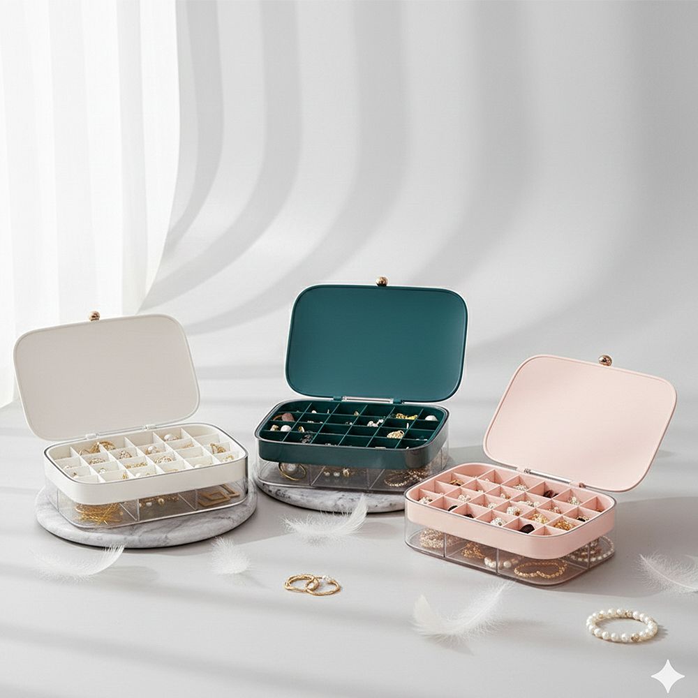 2단 보석 쥬얼리 수납 보관함 3컬러