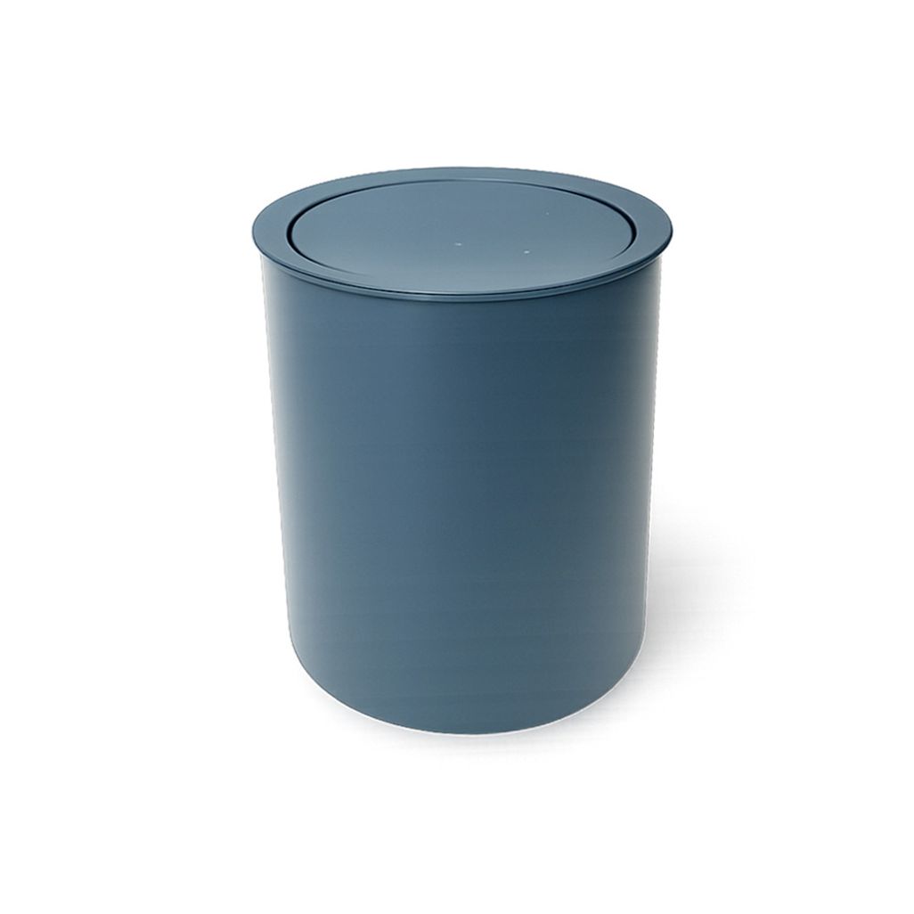 모던 블루 스윙 원형 휴지통 7.2L