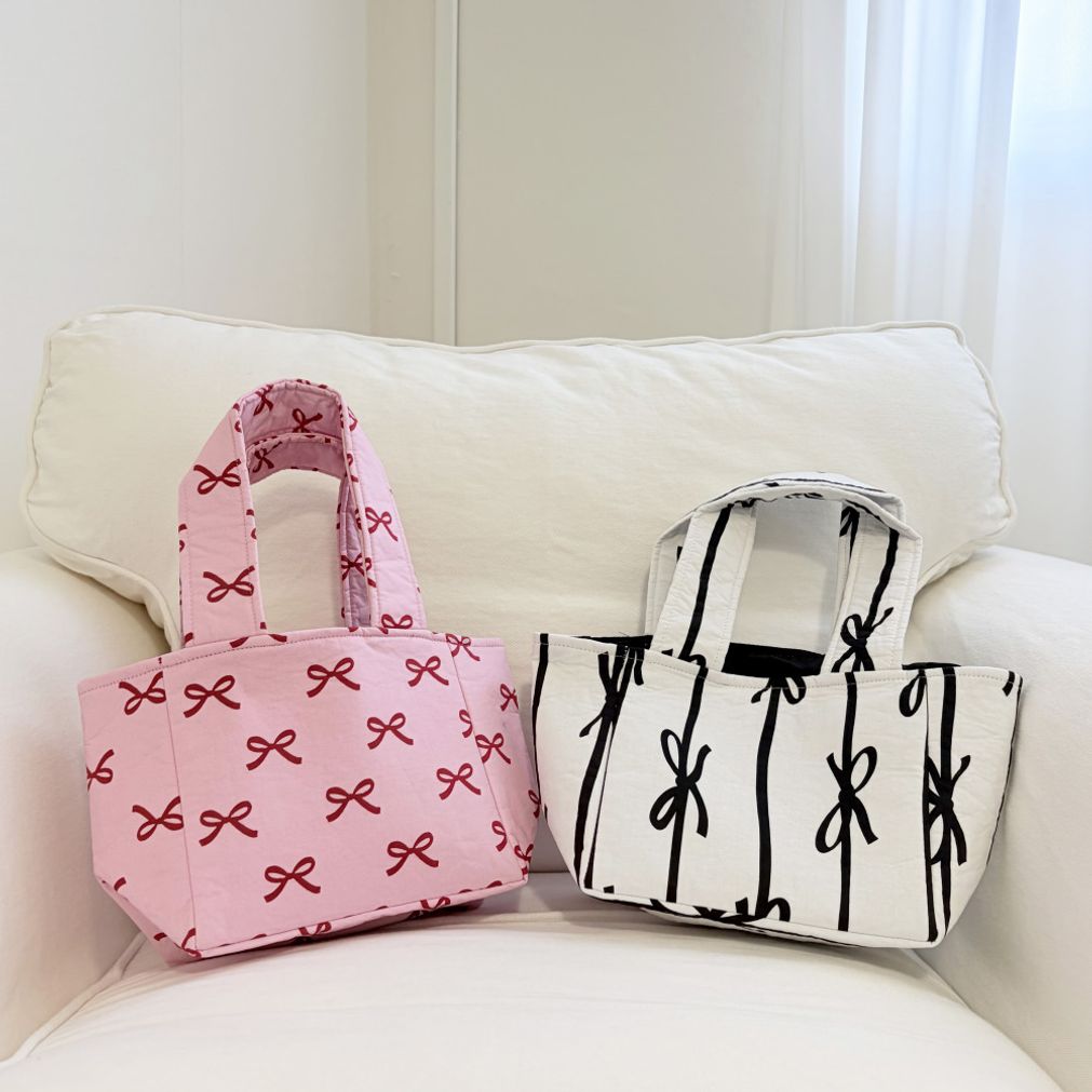 발레코어 리본 패브릭 토트백 2종