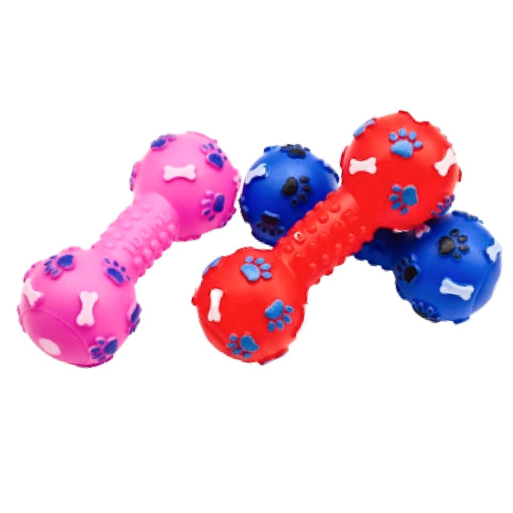 강아지 이갈이 뼈다귀 모양 애견 장난감 삑삑이 덤벨 치발기