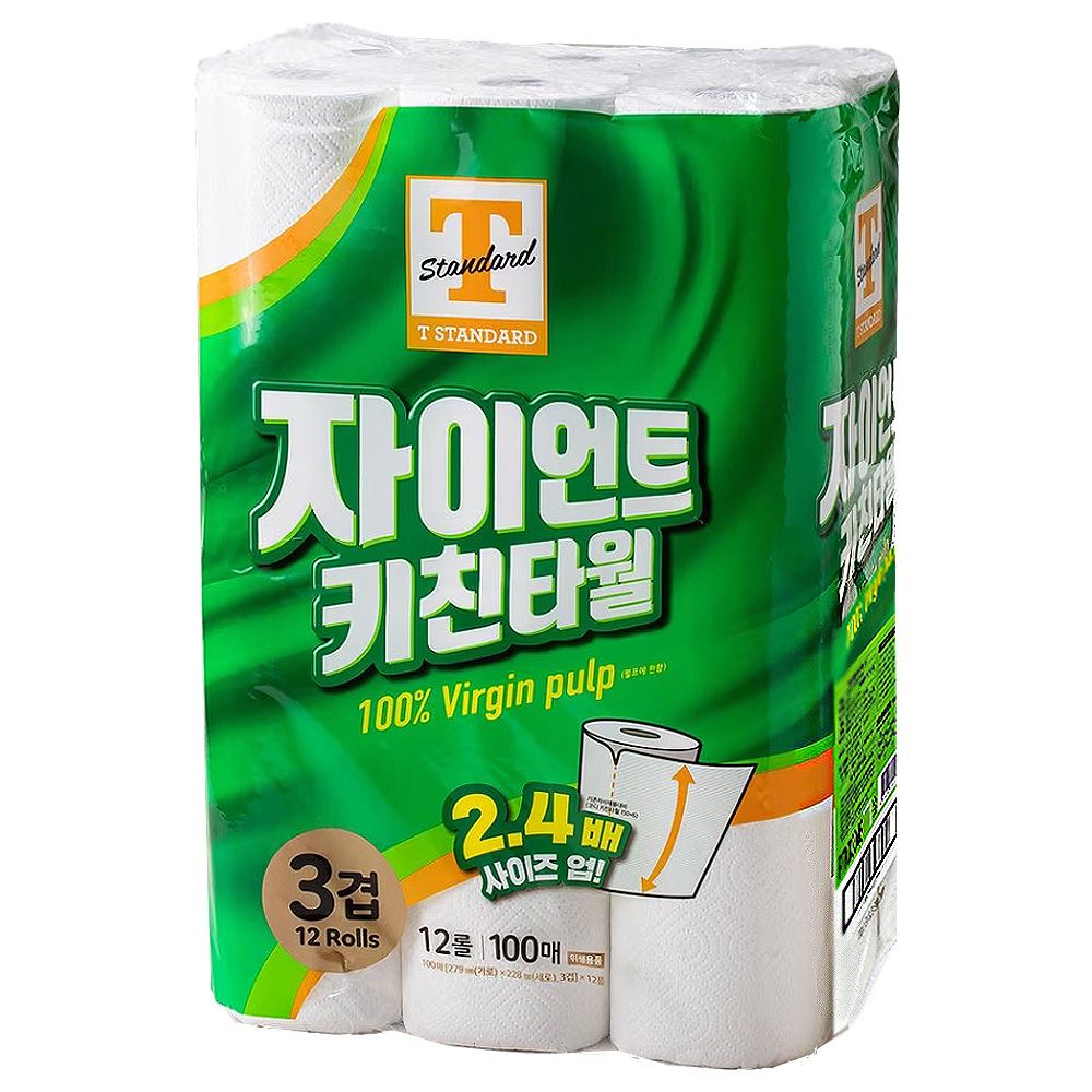 T STANDARD 자이언트 키친타월 100매 x 12롤
