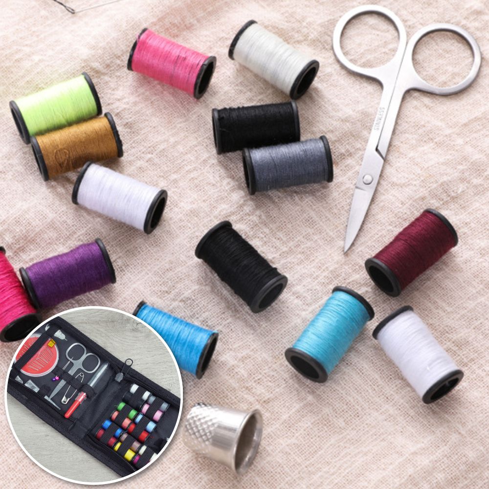 다기능 바느질세트 옷 수선 바늘 실 가위 수납 파우치