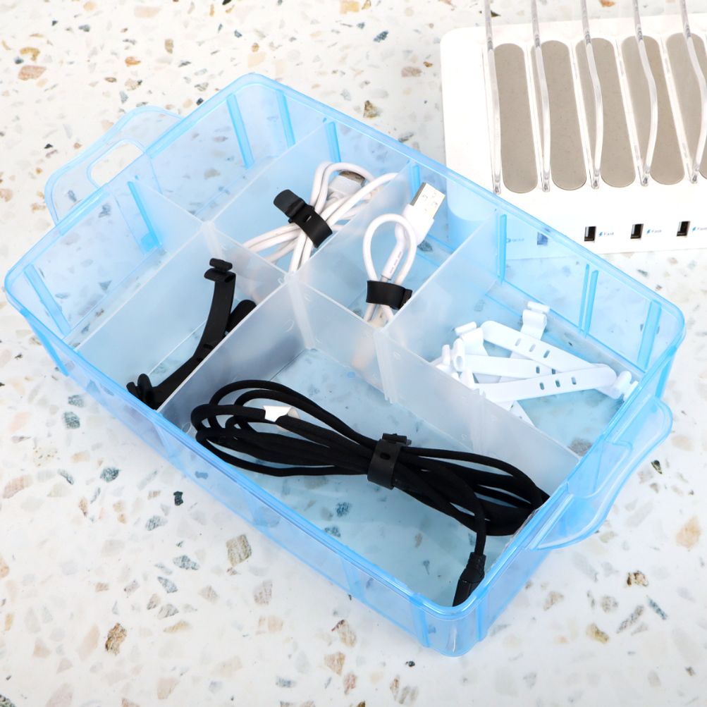 전선정리 실리콘 케이블타이 블랙 10P