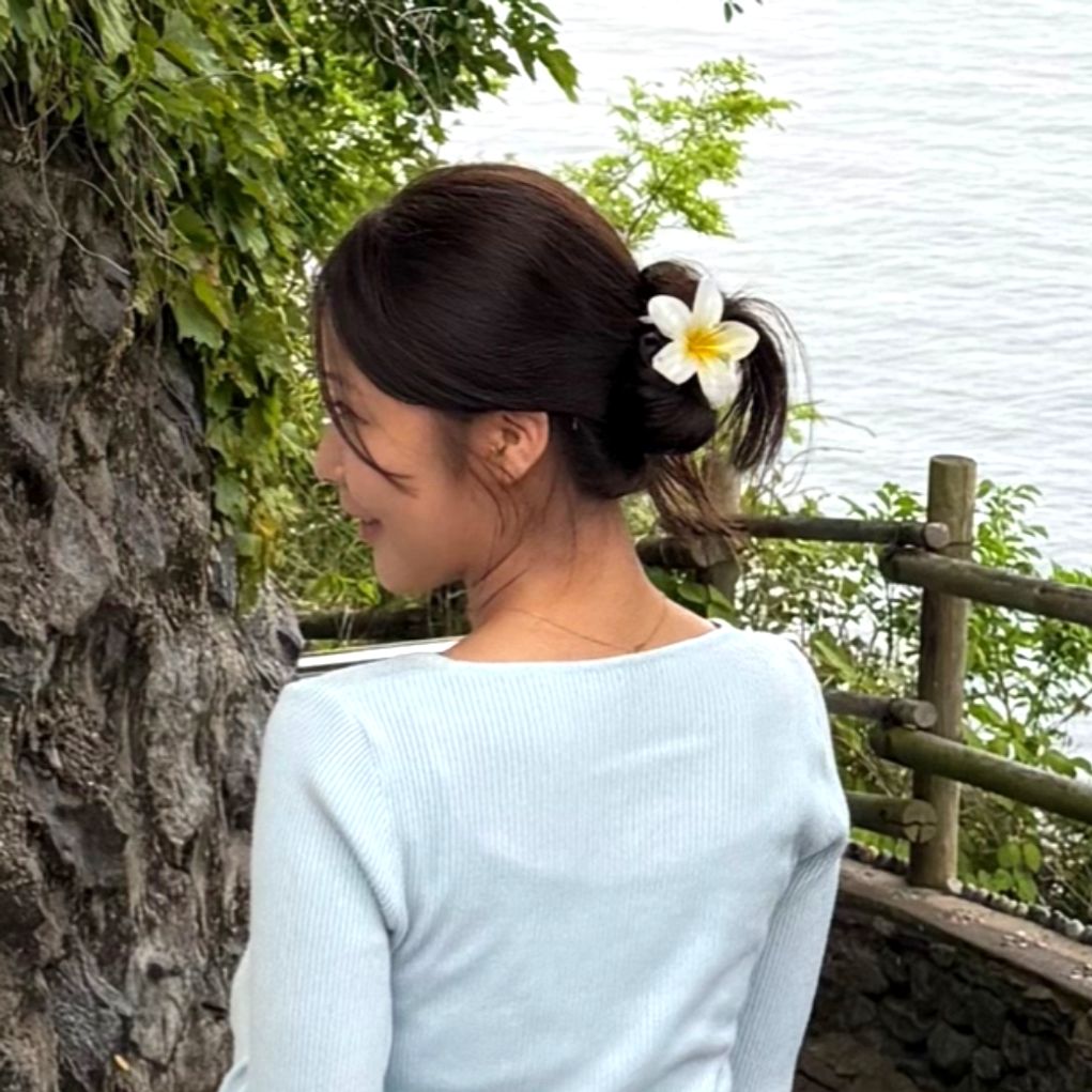 플루메리아 하와이꽃 집게핀 옐로우샤인