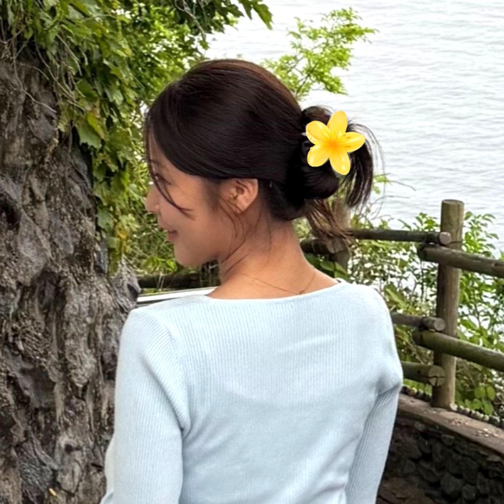 플루메리아 하와이꽃 집게핀 써니옐로우