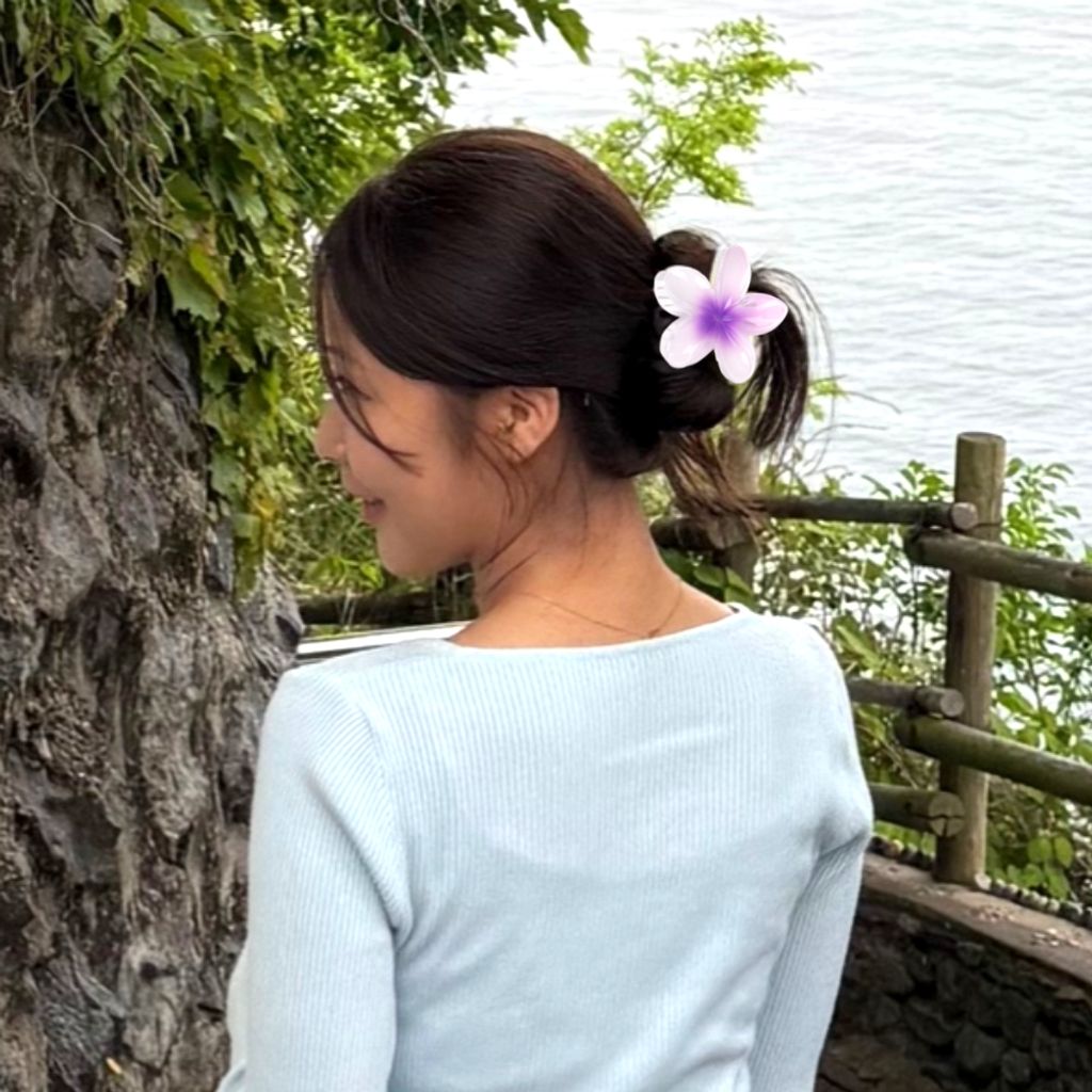 플루메리아 하와이꽃 집게핀 퍼플샤인