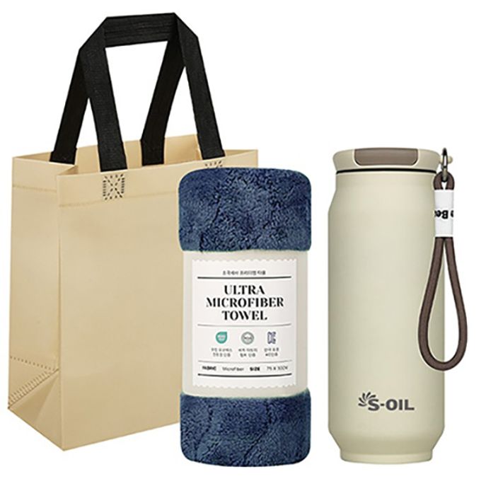 투톤 캔틴 텀블러 + 타올 기프트 세트(30개 이상 주문)