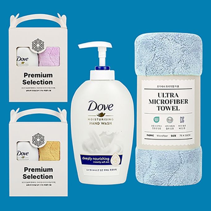 도브 디플리 너리싱 핸드워시 + 타올 선물세트(30개 이상 주문)
