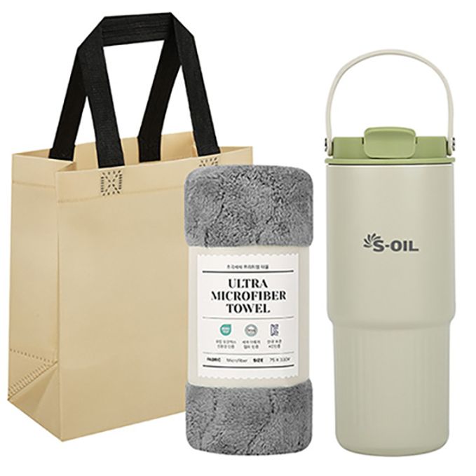 럭키 투웨이 텀블러 + 타올 기프트 세트(30개 이상 주문)