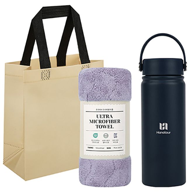 프렌치 핸들 텀블러 + 타올 기프트 세트(30개 이상 주문)