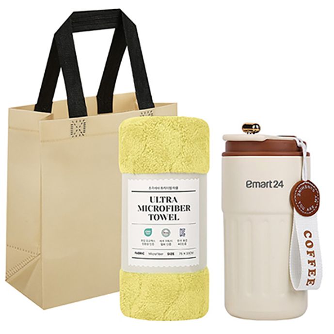 루미오 LED 온도계 텀블러 + 타올 기프트 세트(30개 이상 주문)