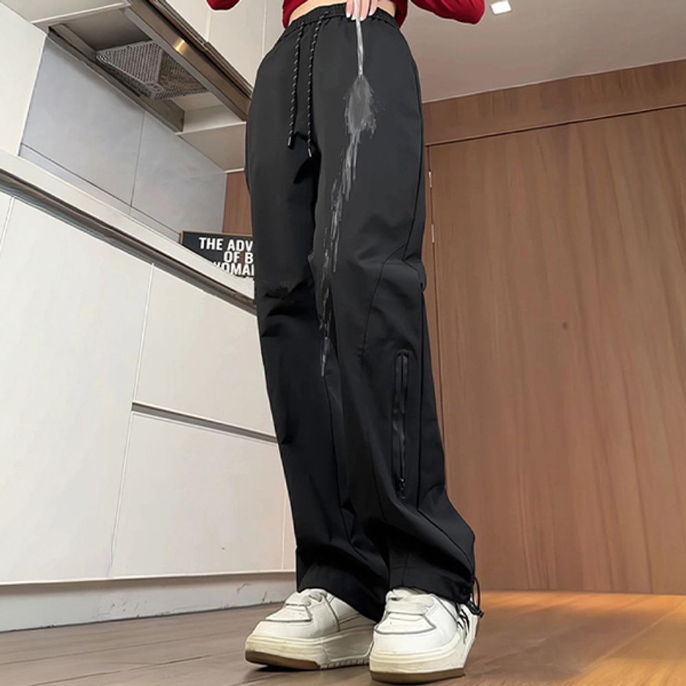 드로스트링 기모 여성 스트릿 무브먼트 팬츠