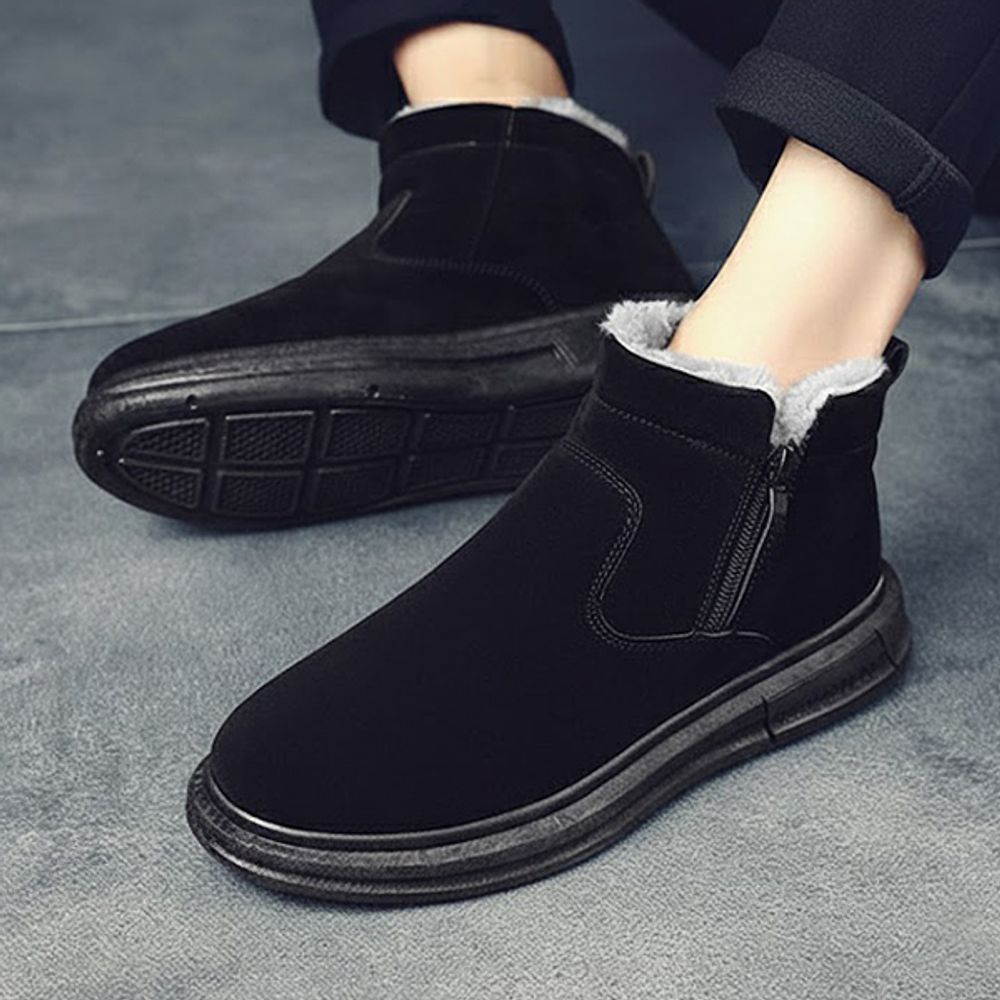 방한 기모 남성 3컬러 지퍼 앵클 스웨이드 부츠