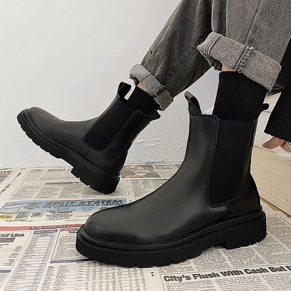 미니멀 사이드 청크 남성 기모 앵클 워커