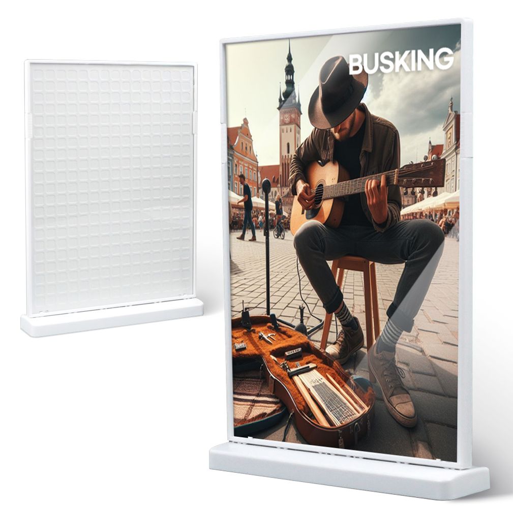 A4 양면 꽂이 흰색 POP 테이블 메뉴판 알림판 안내판