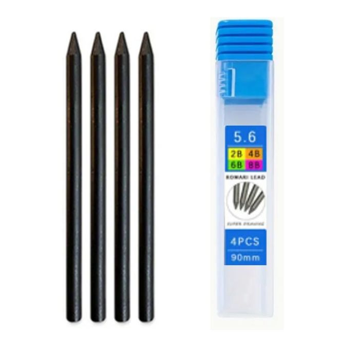 샤프심 5.6mm 흑색소묘심 사각통