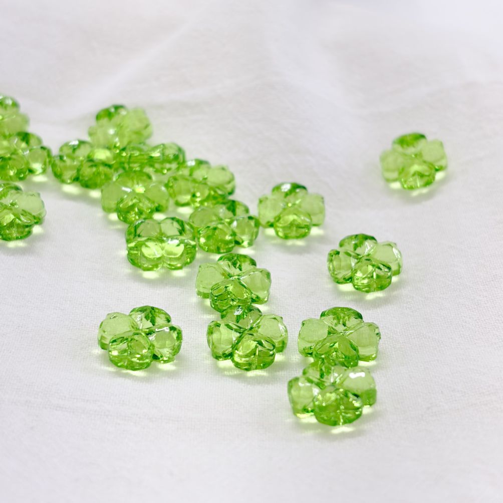 지퍼백 키링 DIY 네잎클로버 투명 파츠 10개입