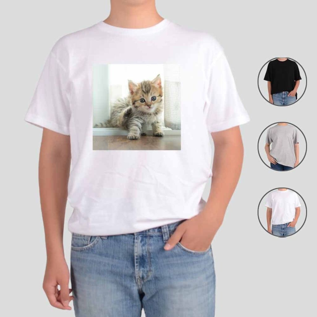 반팔티 반려동물 고양이 6번 그림 다양한색상 전사이즈