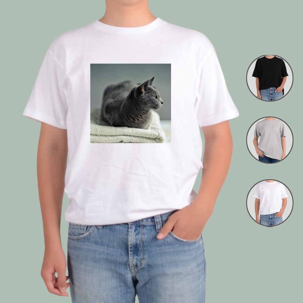 반팔티 반려동물 고양이 8번 그림 다양한색상 전사이즈