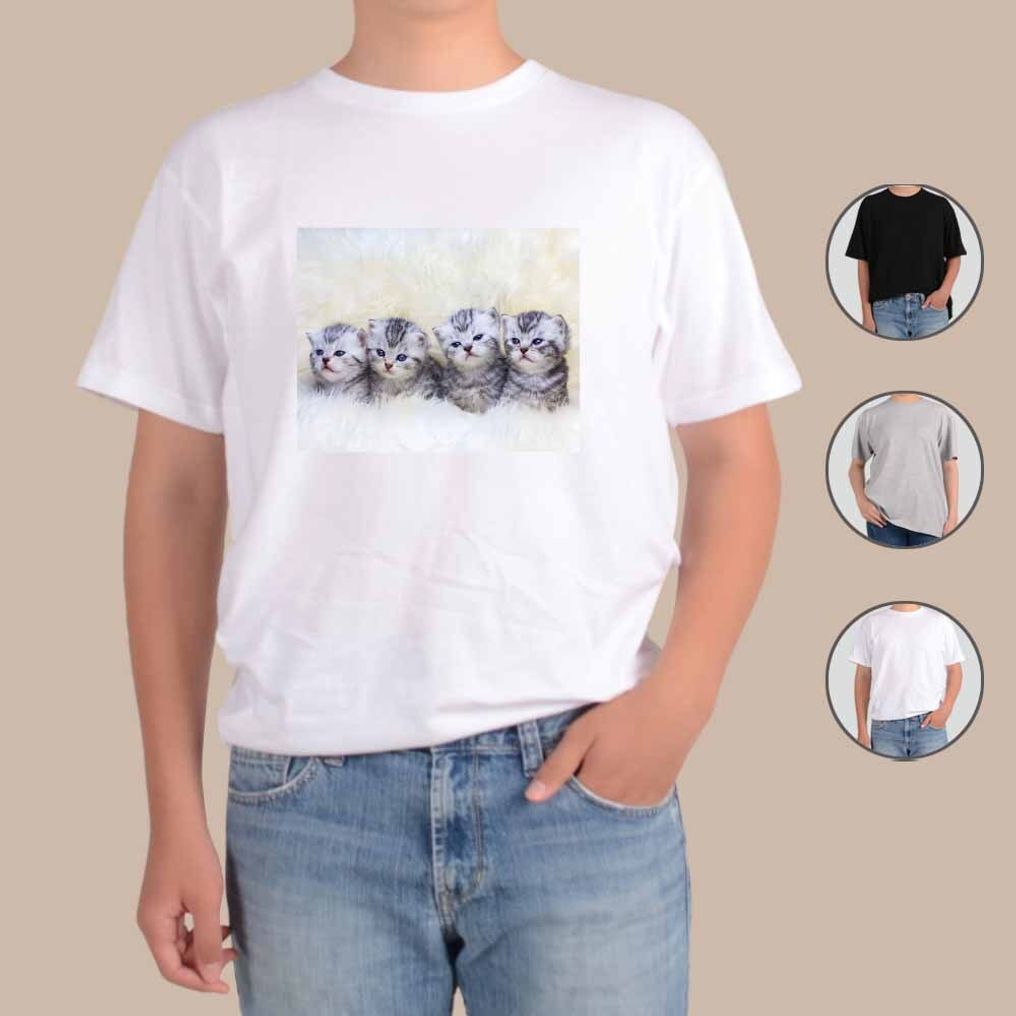 반팔티 반려동물 고양이 10번 그림 다양한색상 전사이즈