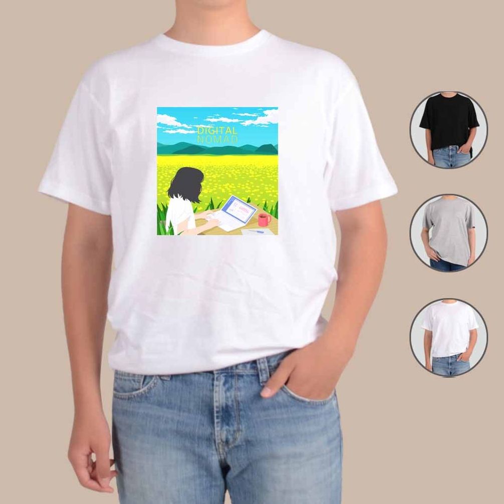 반팔티 디지털세상 디지털유목민 1번 그림 다양한색상 전사이즈