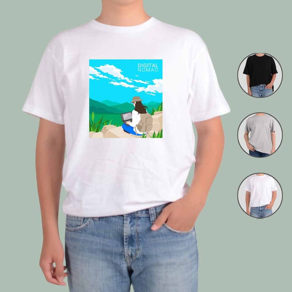 반팔티 디지털세상 디지털유목민 2번 그림 다양한색상 전사이즈