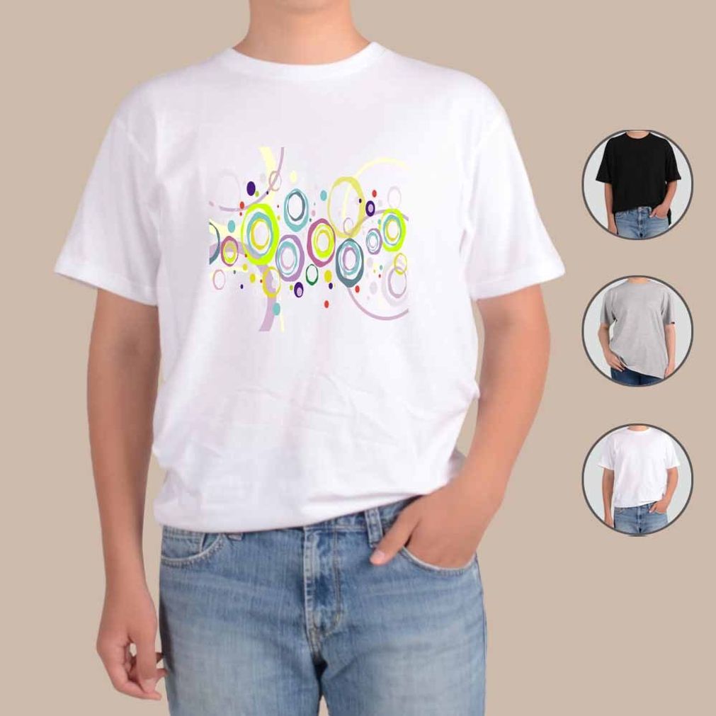 반팔티 컬러풀 패턴번 그림 1번 그림 다양한색상 전사이즈