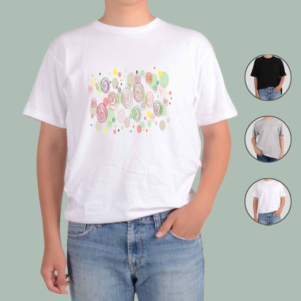 반팔티 컬러풀 패턴번 그림 2번 그림 다양한색상 전사이즈