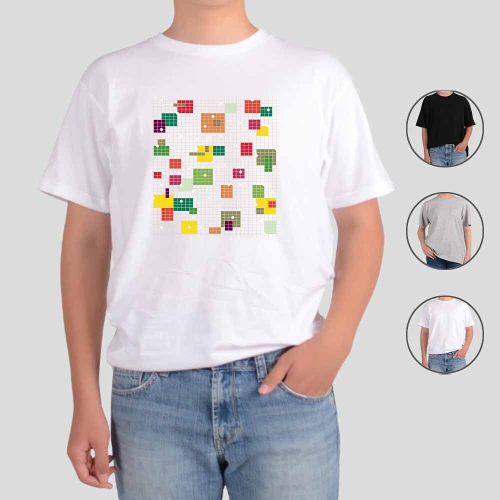 반팔티 컬러풀 패턴번 그림 3번 그림 다양한색상 전사이즈