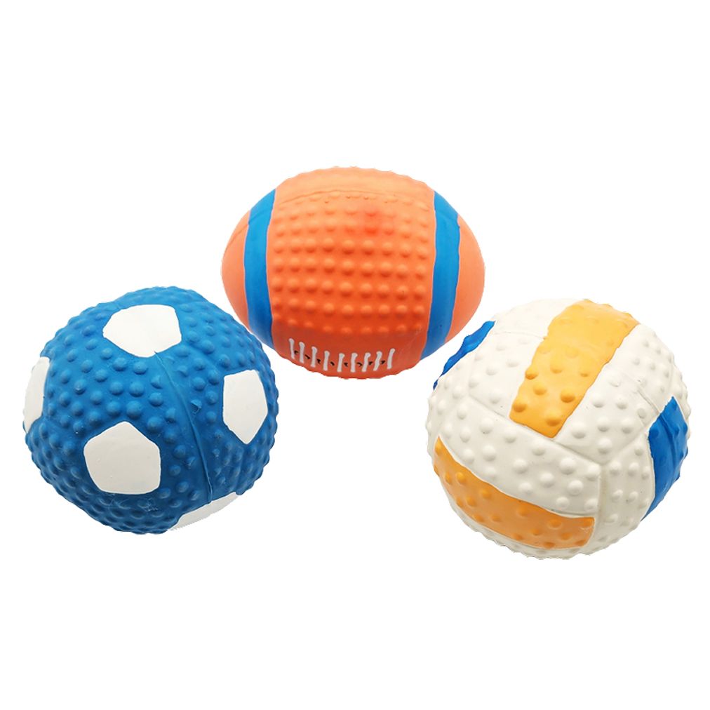 애견 훈련 놀이 강아지 장난감 공 라텍스 스포츠 볼 3종