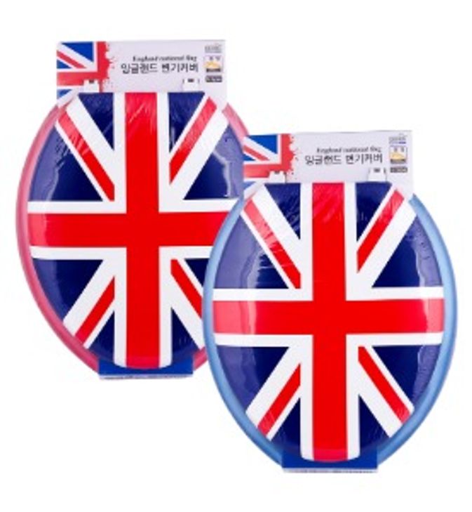 국산 유니언 잭 쿠션 변기 커버 U형 중형 잉글랜드 영국